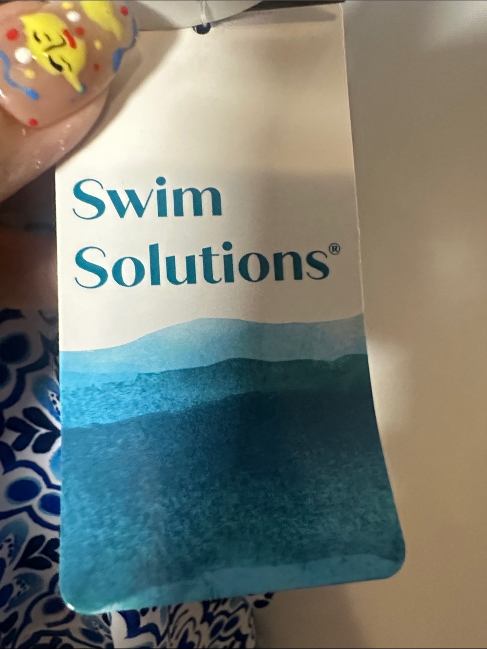 Swim Solutions Blue & White Pattern One-Piece Swimdress - Picture 4 of 13